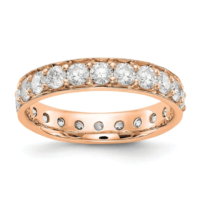 Goldiacom Rings 14k Rose Gold Polished Vintage 2ct Diamond Eternity Band Goldiacom Rings 14k Rose Gold Polished Vintage 2ct Diamond Eternity Band
