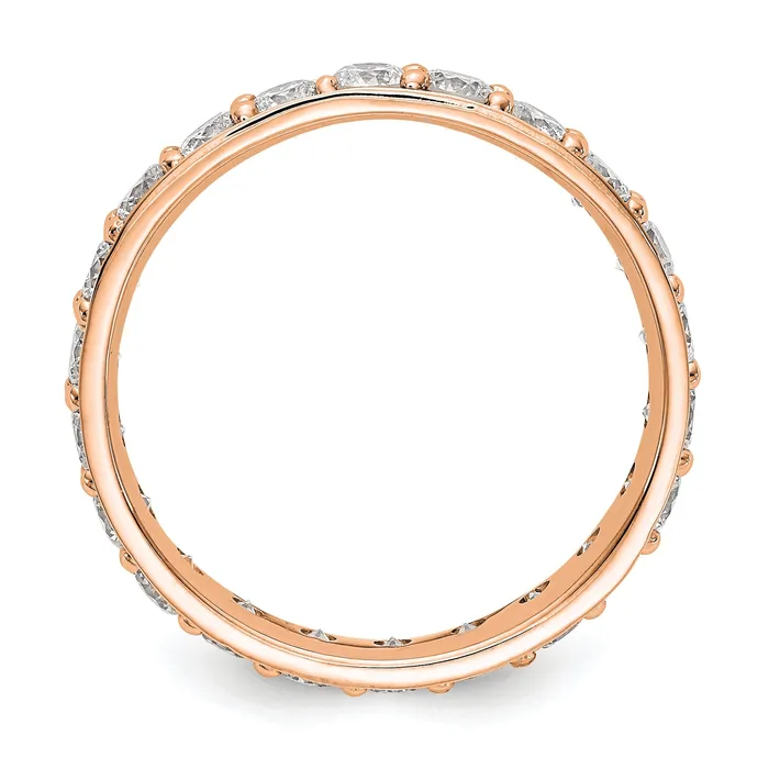 Goldiacom Rings 14k Rose Gold Polished Vintage 2ct Diamond Eternity Band