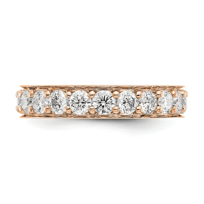 Goldiacom Rings 14k Rose Gold Polished Vintage 2ct Diamond Eternity Band
