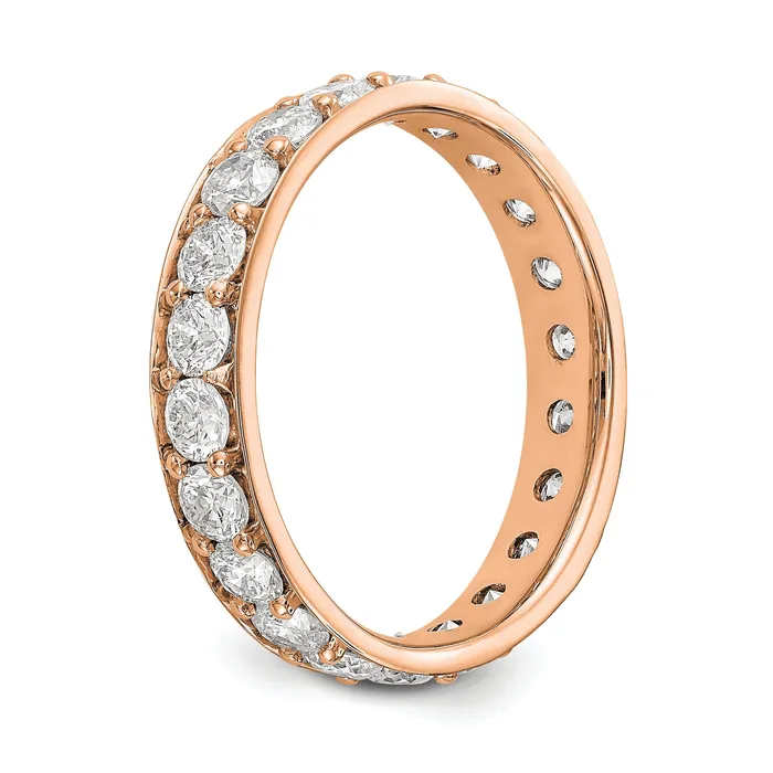Goldiacom Rings 14k Rose Gold Polished Vintage 2ct Diamond Eternity Band