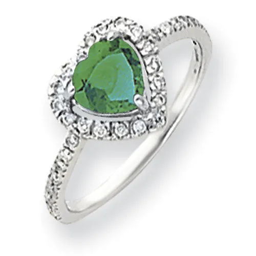 Goldiacom Rings 14k White Gold 6mm Heart Mount St Helens AA Diamond ring Goldiacom Rings 14k White Gold 6mm Heart Mount St Helens AA Diamond ring