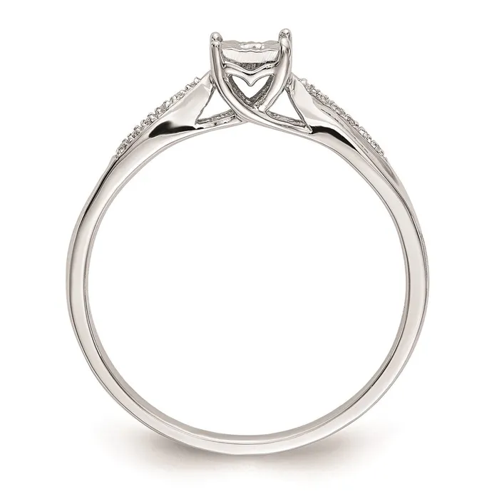 Goldiacom Rings 14K White Gold Complete Real Diamond Engagement Ring