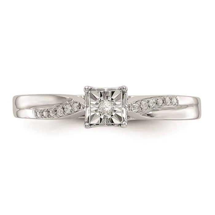 Goldiacom Rings 14K White Gold Complete Real Diamond Engagement Ring