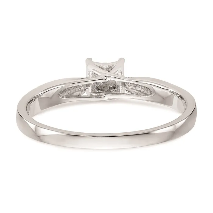 Goldiacom Rings 14K White Gold Complete Real Diamond Engagement Ring