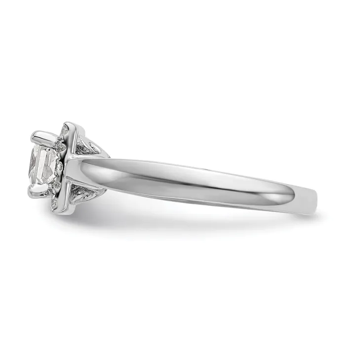 Goldiacom Rings 14k White Gold Princess Halo Simulated Diamond Engagement Ring Goldiacom Rings 14k White Gold Princess Halo Simulated Diamond Engagement Ring