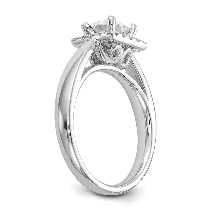 Goldiacom Rings 14k White Gold Princess Halo Simulated Diamond Engagement Ring Goldiacom Rings 14k White Gold Princess Halo Simulated Diamond Engagement Ring