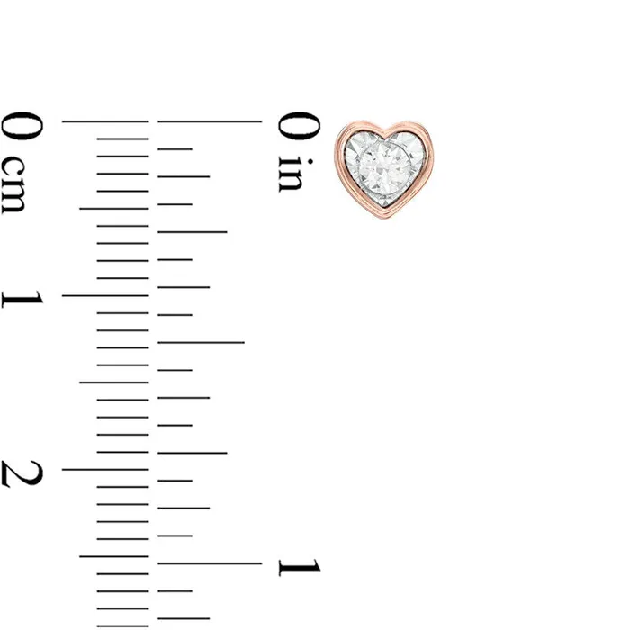 Goldia Earrings 017 CT TW Diamond Solitaire HeartShaped Stud Earrings in 10K Rose Gold Goldia Earrings 017 CT TW Diamond Solitaire HeartShaped Stud Earrings in 10K Rose Gold