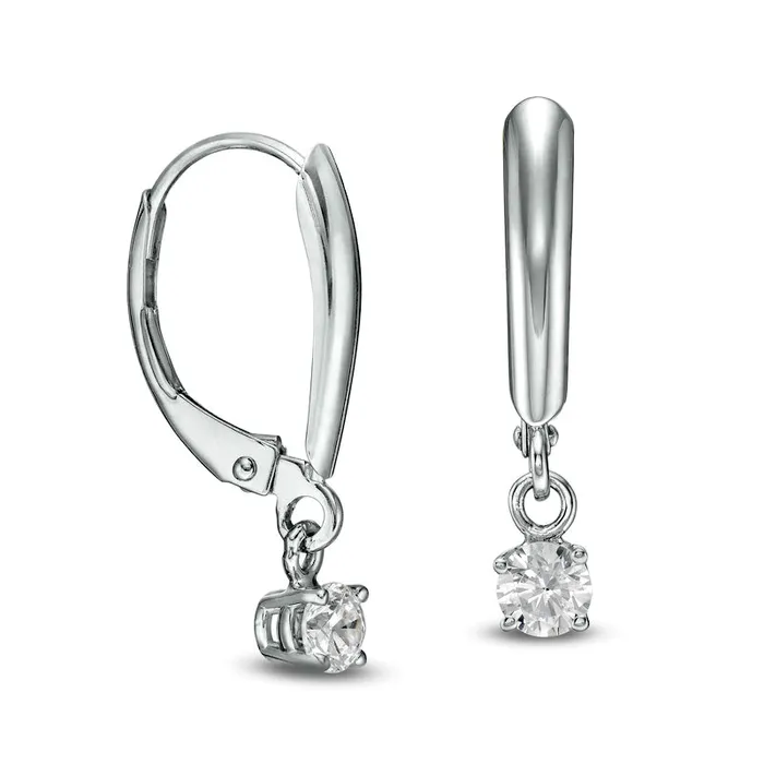 Goldia Earrings 025 CT TW Certified Diamond Solitaire Leverback Earrings in 14K White Gold IVS2 Goldia Earrings 025 CT TW Certified Diamond Solitaire Leverback Earrings in 14K White Gold IVS2