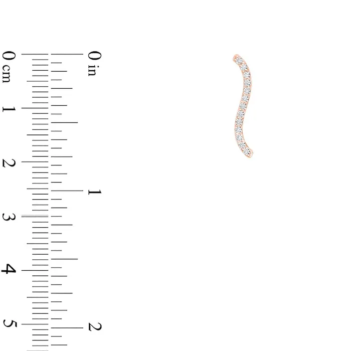 Goldia Earrings 05 CT TW Diamond Wavy Bar Stud Earrings in 10K Rose Gold Goldia Earrings 05 CT TW Diamond Wavy Bar Stud Earrings in 10K Rose Gold