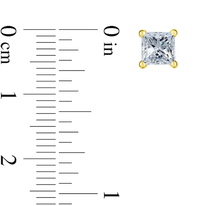 Goldia Earrings 15 CT TW Certified PrincessCut Diamond Solitaire Stud Earrings in 14K Gold JVS2 Goldia Earrings 15 CT TW Certified PrincessCut Diamond Solitaire Stud Earrings in 14K Gold JVS2