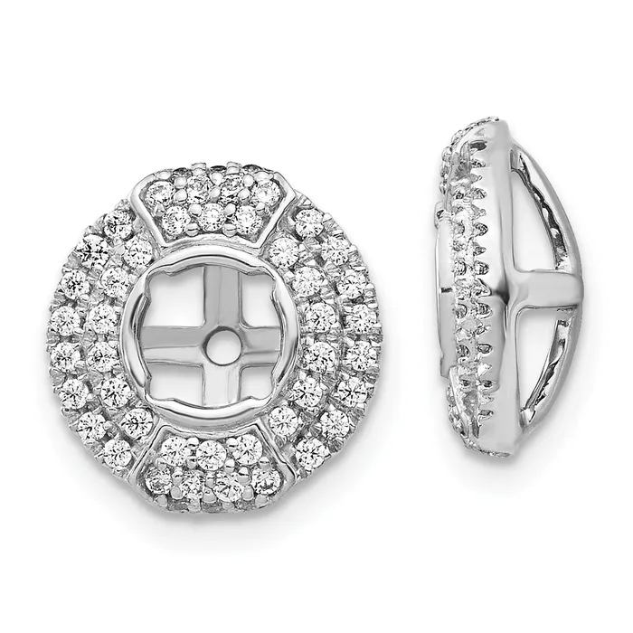 Goldia Earrings 14k White Gold 12 Ct Lab Grown Diamond VSSI G with 45 mm Round Earring Jacket Goldia Earrings 14k White Gold 12 Ct Lab Grown Diamond VSSI G with 45 mm Round Earring Jacket