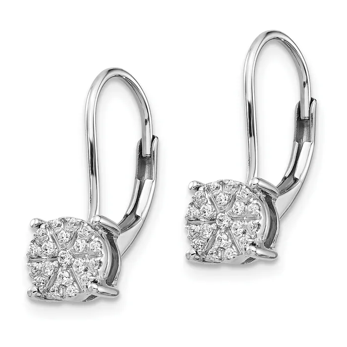 Goldia Earrings 14k White Gold 16 Ct Lab Grown Diamond VSSI G Cluster Drop Leverback Earrings