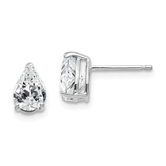 Goldia Earrings 14k White Gold 7x5mm Pear Cubic Zirconia Earrings