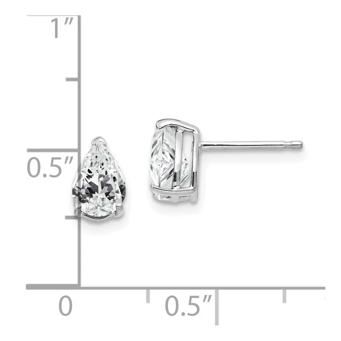Goldia Earrings 14k White Gold 7x5mm Pear Cubic Zirconia Earrings