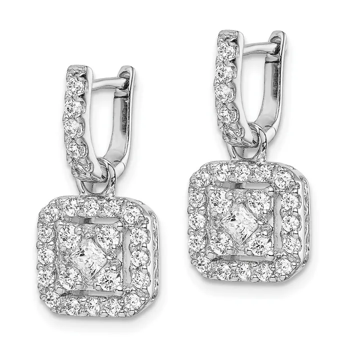 Goldia Earrings 14k White Gold Real Diamond Hinged Earrings