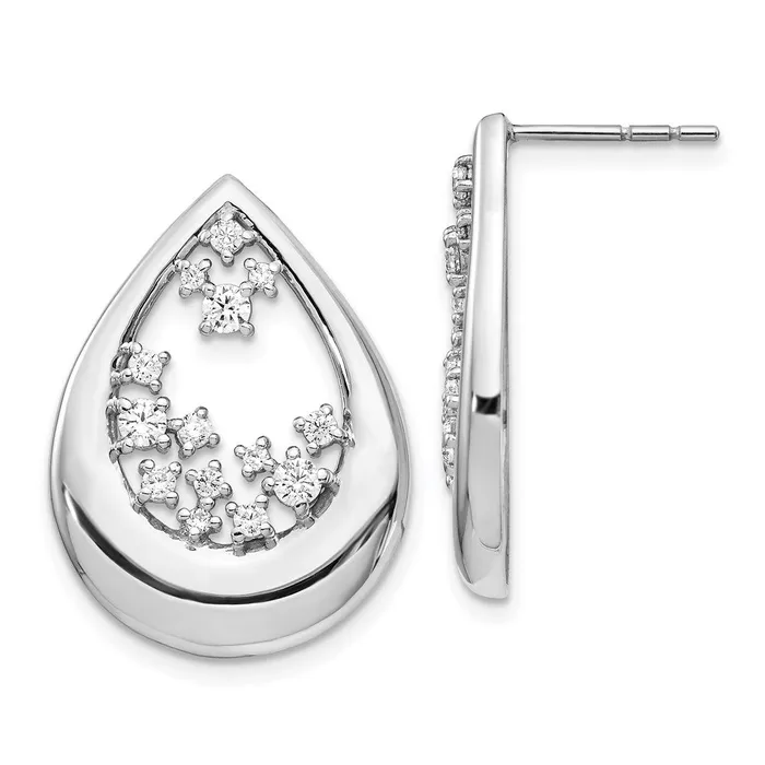 Goldia Earrings 14k White Gold Real Diamond Post Earrings