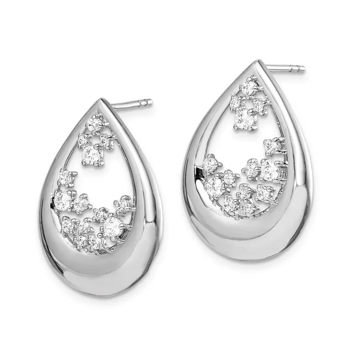 Goldia Earrings 14k White Gold Real Diamond Post Earrings
