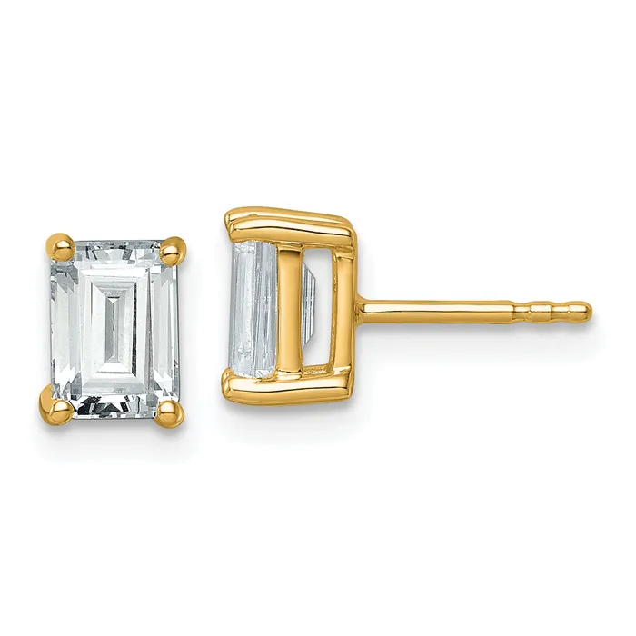 Goldia Earrings 14k Yellow Gold 2 ctw Certified Lab Grown Diamond VSSI G Emerald 4 Prong Heavy Wt Stud Earrings Goldia Earrings 14k Yellow Gold 2 ctw Certified Lab Grown Diamond VSSI G Emerald 4 Prong Heavy Wt Stud Earrings