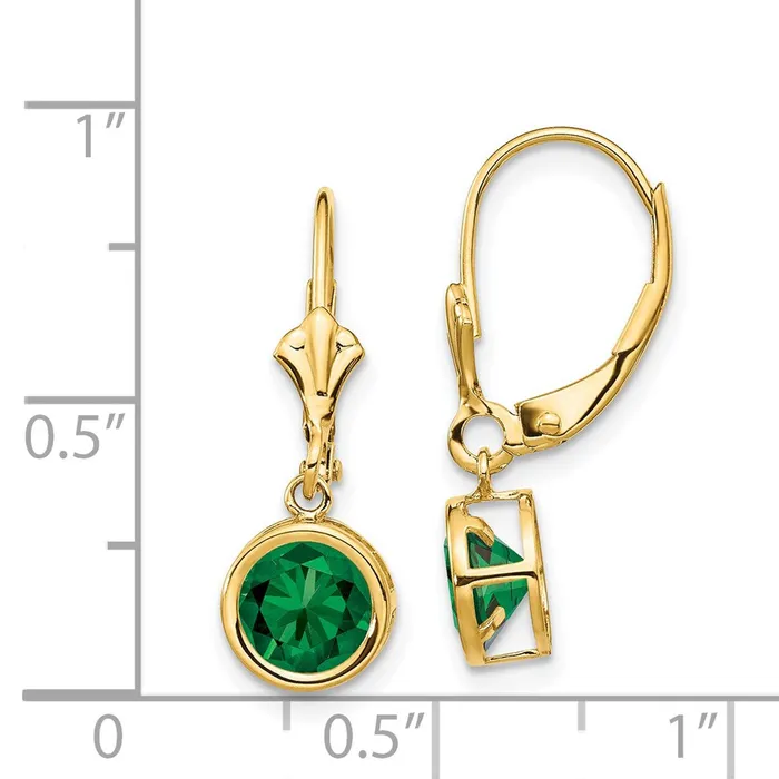 Goldia Earrings 14k Yellow Gold 6mm Mount St Helens Leverback Earrings