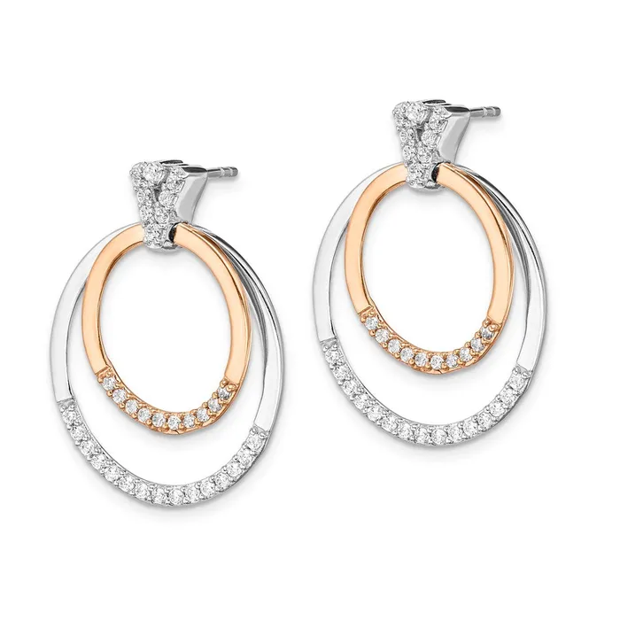 Goldia Earrings 14k Yellow Gold Twotone Real Diamond Earrings