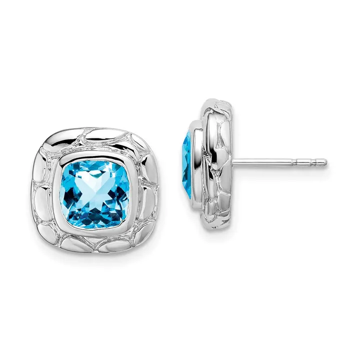 Goldia Earrings Sterling Silver Blue Topaz Earrings