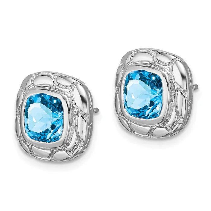 Goldia Earrings Sterling Silver Blue Topaz Earrings