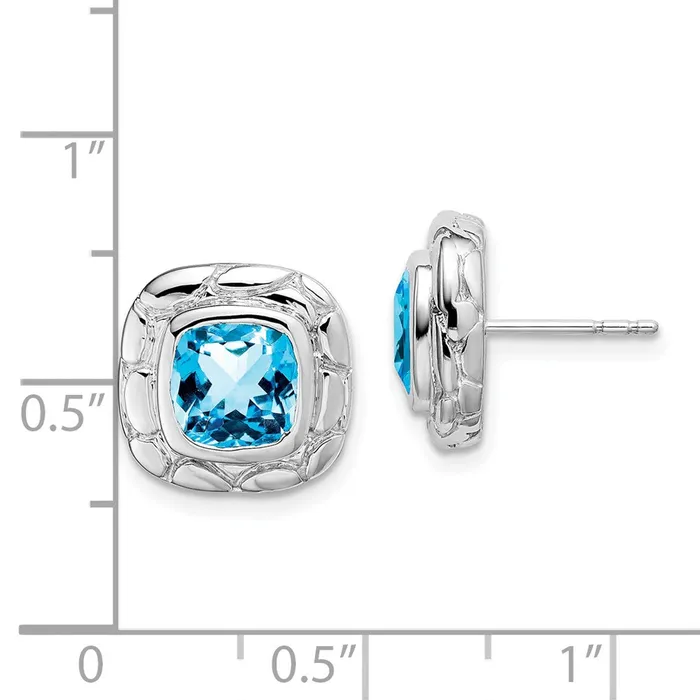 Goldia Earrings Sterling Silver Blue Topaz Earrings