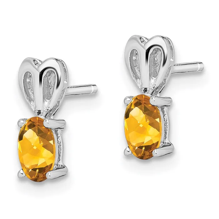 Goldia Earrings Sterling Silver Rhodiumplated Citrine Earrings