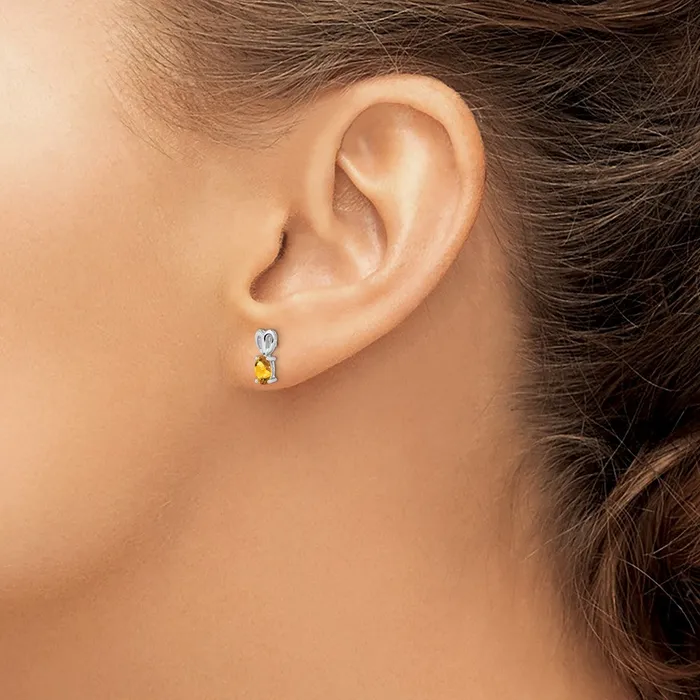 Goldia Earrings Sterling Silver Rhodiumplated Citrine Earrings