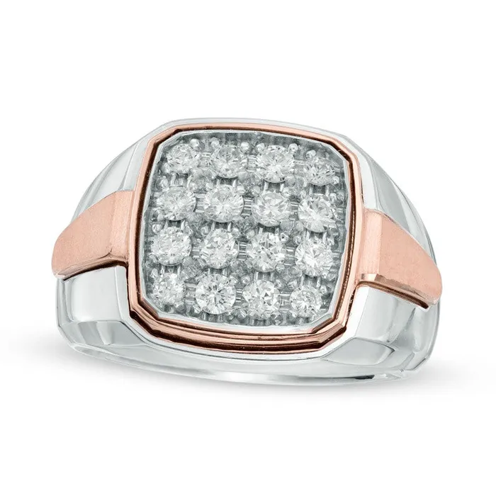 Goldia Mens 10 CT TW Composite Natural Diamond Comfort Fit Ring in Solid 10K TwoTone Gold Rings