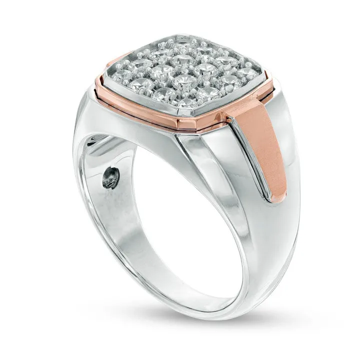 Goldia Mens 10 CT TW Composite Natural Diamond Comfort Fit Ring in Solid 10K TwoTone Gold Rings Goldia Mens 10 CT TW Composite Natural Diamond Comfort Fit Ring in Solid 10K TwoTone Gold Rings