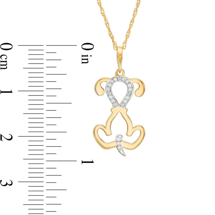 Goldia Necklaces 005 CT TW Natural Diamond LaserCut Dog Pendant in 10K Yellow Gold Goldia Necklaces 005 CT TW Natural Diamond LaserCut Dog Pendant in 10K Yellow Gold