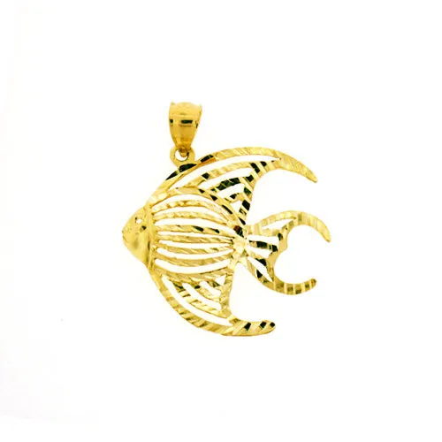 Goldia Necklaces 14K Gold Cut Out Angelfish Pendant