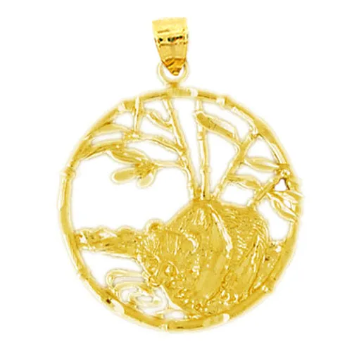Goldia Necklaces 14K Gold Encircled Bear Pendant