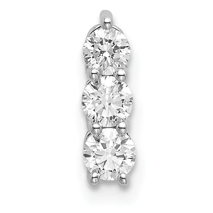 Goldia Necklaces 14k White Gold 13 Ct Lab Grown Diamond VSSI G Three Stone Chain Slide Pendant Goldia Necklaces 14k White Gold 13 Ct Lab Grown Diamond VSSI G Three Stone Chain Slide Pendant