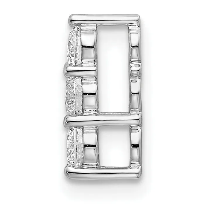 Goldia Necklaces 14k White Gold 13 Ct Lab Grown Diamond VSSI G Three Stone Chain Slide Pendant