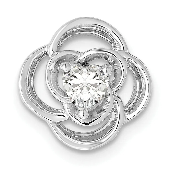 Goldia Necklaces 14k White Gold 14 Ct Lab Grown Diamond VSSI G Flower Chain Slide Pendant Goldia Necklaces 14k White Gold 14 Ct Lab Grown Diamond VSSI G Flower Chain Slide Pendant