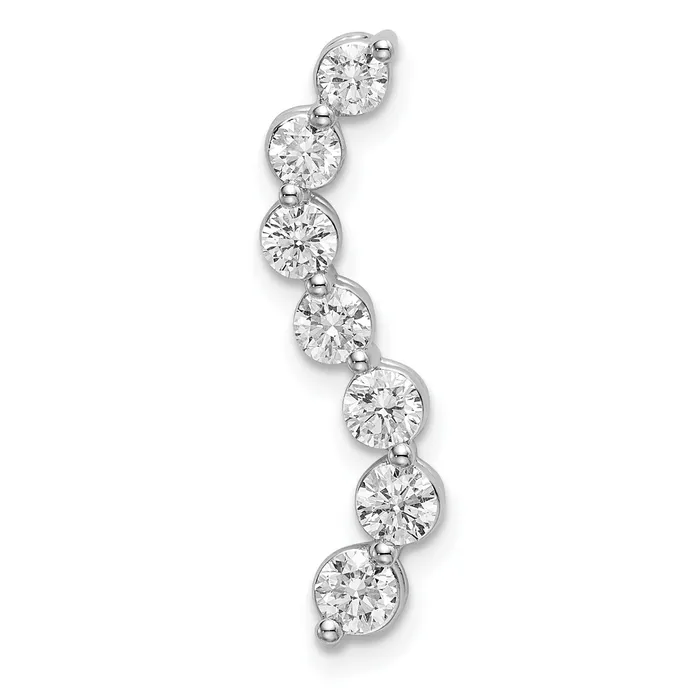 Goldia Necklaces 14k White Gold 34 Ct Lab Grown Diamond VSSI G Seven Stone Curved Bar Chain Slide Pendant Goldia Necklaces 14k White Gold 34 Ct Lab Grown Diamond VSSI G Seven Stone Curved Bar Chain Slide Pendant