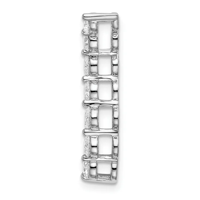 Goldia Necklaces 14k White Gold 34 Ct Lab Grown Diamond VSSI G Seven Stone Curved Bar Chain Slide Pendant