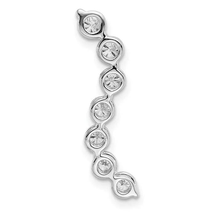 Goldia Necklaces 14k White Gold 34 Ct Lab Grown Diamond VSSI G Seven Stone Curved Bar Chain Slide Pendant