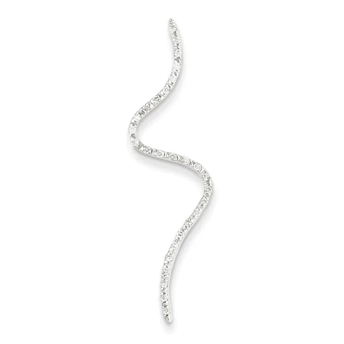 Goldia Necklaces 14k White Gold Fancy Real Diamond Chain Slide