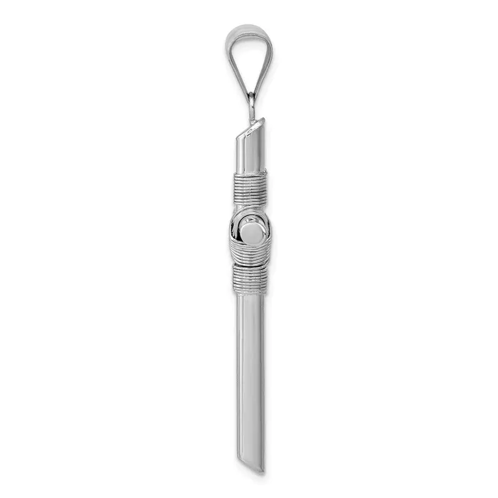 Goldia Necklaces 14k White Gold wCenter Wrap Tube Cross Pendant