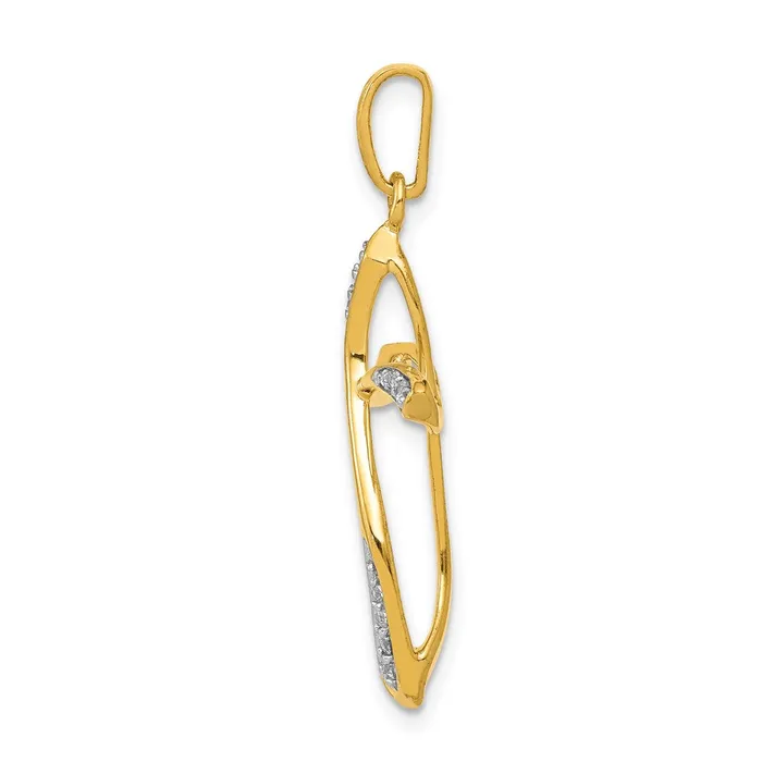 Goldia Necklaces 14k Yellow Gold 110ct Real Diamond Cross Pendant