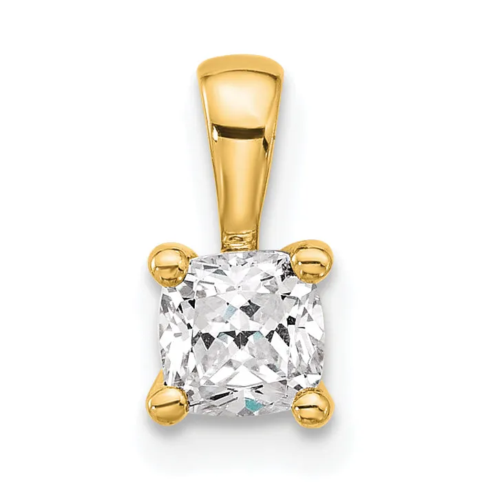 Goldia Necklaces 14k Yellow Gold 12 Ct Lab Grown Diamond VSSI G Cushion Four Prong Pendant Goldia Necklaces 14k Yellow Gold 12 Ct Lab Grown Diamond VSSI G Cushion Four Prong Pendant