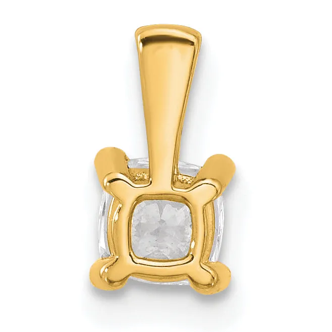 Goldia Necklaces 14k Yellow Gold 12 Ct Lab Grown Diamond VSSI G Cushion Four Prong Pendant