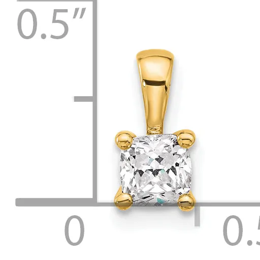 Goldia Necklaces 14k Yellow Gold 12 Ct Lab Grown Diamond VSSI G Cushion Four Prong Pendant