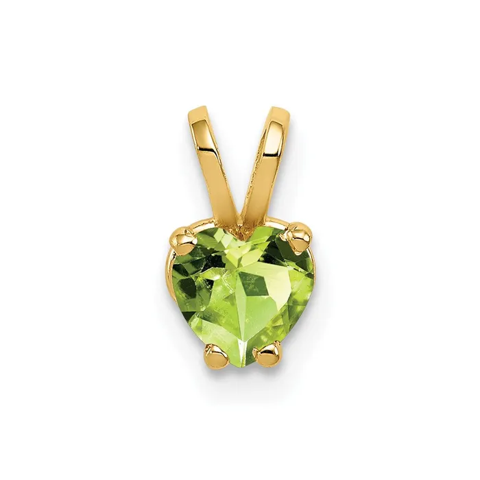 Goldia Necklaces 14K Yellow Gold 5mm Heart Peridot pendant
