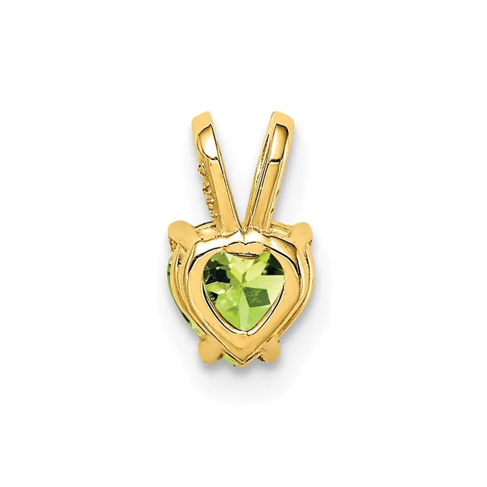 Goldia Necklaces 14K Yellow Gold 5mm Heart Peridot pendant