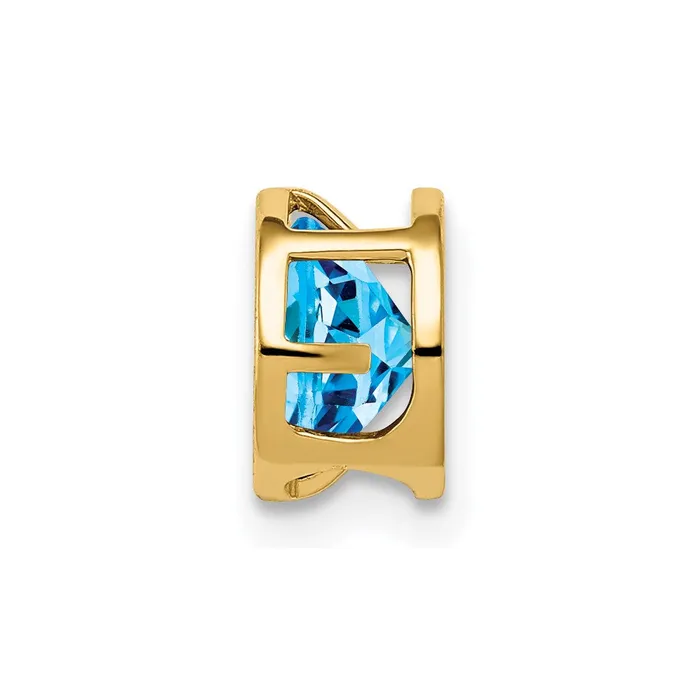 Goldia Necklaces 14K Yellow Gold 6mm Blue Topaz bezel pendant