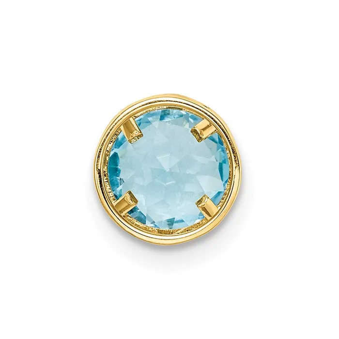 Goldia Necklaces 14K Yellow Gold 6mm Blue Topaz bezel pendant